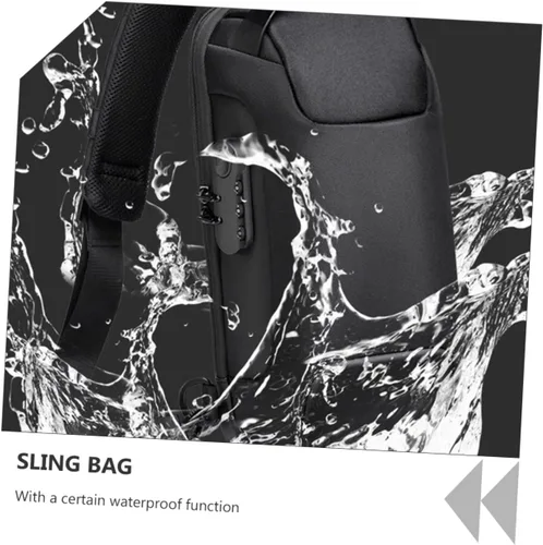 Vista 8 de VALICLUD Mochila de viaje impermeable bolsa de pecho bolsa inclinada tela Oxford bolsa de mensajero deportivo hombre hombres bolsas de hombro, Negro