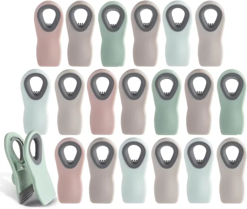 Vista 13 de COOK WITH COLOR Clips para bolsas de chips con imán para almacenamiento de alimentos con agarre hermético para bolsas de pan, bolsas de aperitivos