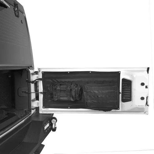 Vista 2 de Hooke Road - Bolsas de almacenamiento para portón trasero Wrangler y kit organizador de carga trasera para Jeep JK Wrangler y Unlimited 2007-2018