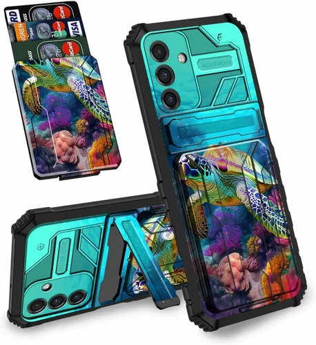 Vista 24 de Funda tipo cartera con versículo bíblico Salmo 46-5 para Samsung Galaxy A16 5G con ranura para tarjeta desmontable para ocultar tarjetas de crédito