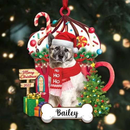 Vista 12 de Amantes de los perros de Navidad – Navidad de perros disponibles para muchos perros Shi Tzu – Adorno con forma personalizada, adorno de Navidad