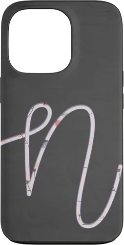 Vista 10 de Carcasa para iPhone 16 con monograma de letra N de plata clara