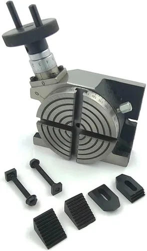 Vista 3 de 4" pulgadas (3.937 in) mesa rotatoria 4 ranura para fresadora con kit de abrazadera M6
