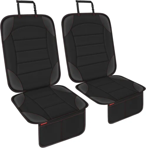 Vista 11 de Sinvitron Protector de Asiento de Coche para Asiento de Niños - Alfombrilla de Cuero Impermeable y Antideslizante con 2 Bolsillos de Malla, Funda