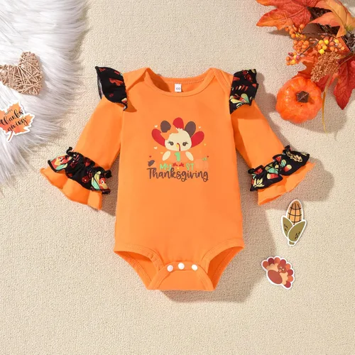 Vista 38 de HINTINA Conjunto de ropa para bebé recién nacida con diadema para el primer Halloween