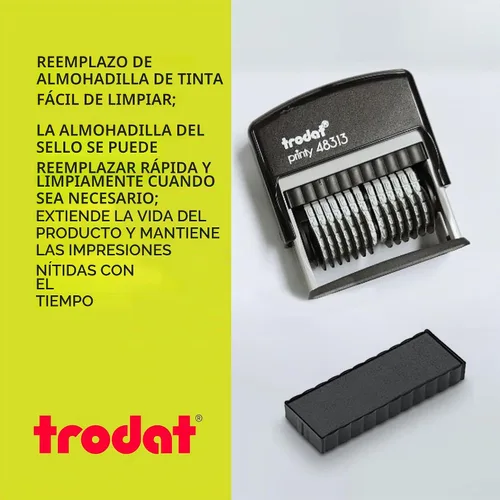 Vista 7 de Trodat Sello de número autoentintado de 13 dígitos, numerador giratorio de 0 a 9 para oficina, inventario, facturas, embalaje, impresiones limpias