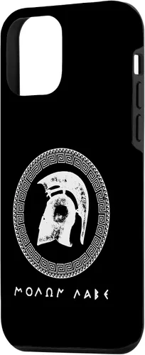 Vista 2 de Carcasa para iPhone 12 mini Molon Labe Spartan Warrior Helmet Antigua Guerra Griega