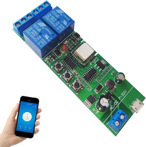 Vista 22 de Módulo de conmutación de relé WiFi inteligente de 1 canal USB 5V/AC85V-250V, compatible con control Bluetooth, control remoto de la aplicación