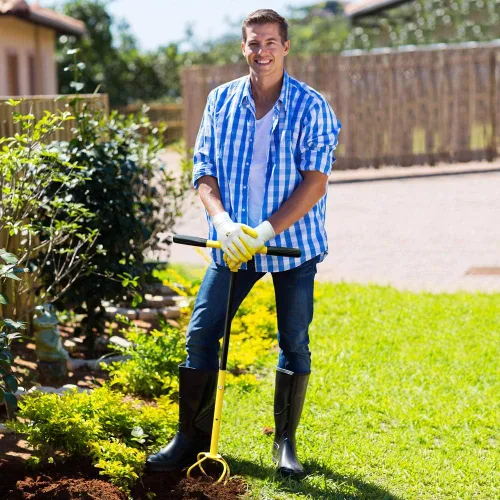 Vista 4 de Altdorff Taladro manual para jardinería, cultivador manual de garra de jardín con mango ergomómico, cultivador de acero, aireador de césped