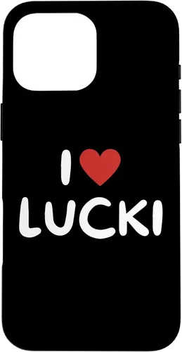 Vista 29 de Funda con corazón rojo para iPhone 16 I Love Lucki