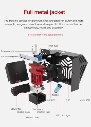 Vista 2 de Original CR6 SE Hotend Extrusora Kit Completo Ensamblado para CR-6 MAX Impresora 3D CR-6 SE 3D Printer Accessories Printhead w/ Auto leveling