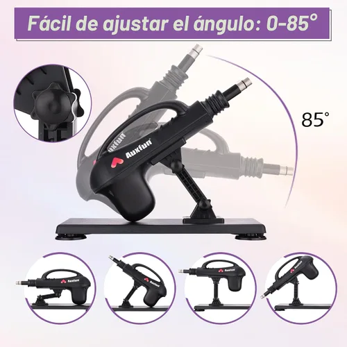 Vista 4 de Máquina de sexo Máquina de mierda Máquina Consolador Conector 3XLR con 7 accesorios Marrón