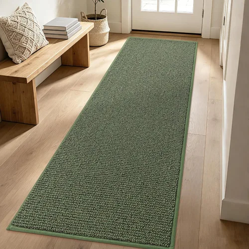 Vista 10 de BEQHAUSE Alfombra de Entrada de 20"x32" Tapete Interior para Puerta Antideslizante Lavable, Alfombras de Pasillo Absorbentes y Resistentes a Manchas