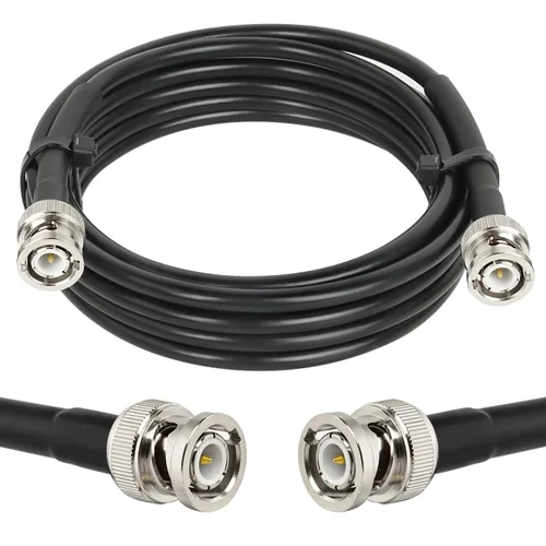 Vista 8 de MOOKEERF Cable BNC - 1 pie 2 piezas RG58 50 ohm macho a macho cables coaxiales de extensión BNC de baja pérdida para antenas, radios RF, módems