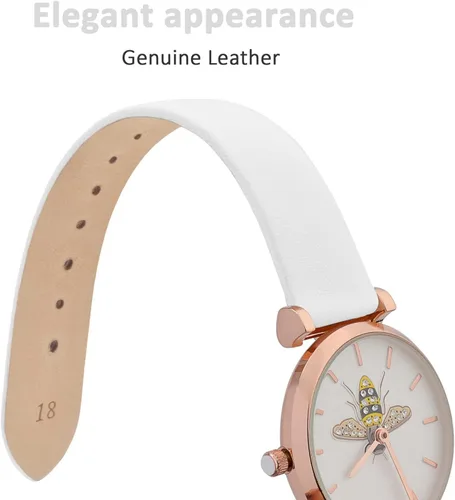 Vista 3 de WOCCI Correas de reloj elegantes, correas de repuesto de cuero genuino para hombres y mujeres, ancho de la correa 0.315 in, 0.394 in, 0.472 in