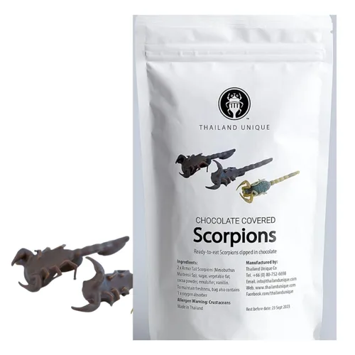 Vista 9 de Thailand Unique Scorpion Mix - 15 G 3 piezas de insectos comestibles deshidratados para humanos, saludables y un gran regalo gracioso Three