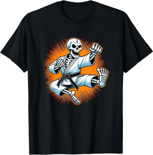 Vista 6 de Camiseta de karate de esqueleto de Halloween