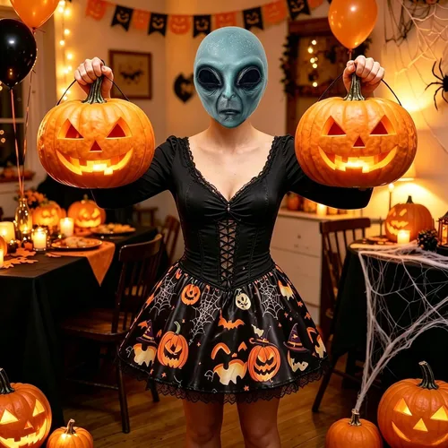 Vista 3 de Alien Mask, Scary Full Face Mask for Halloween Cosplay Costume Party Props