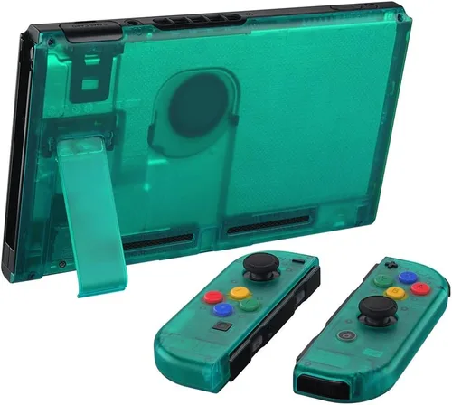 Vista 4 de eXtremeRate - Placa trasera para Nintendo Switch Console, NS Joycon con carcasa de mando de mano con botones de juego completo, carcasa de repuesto
