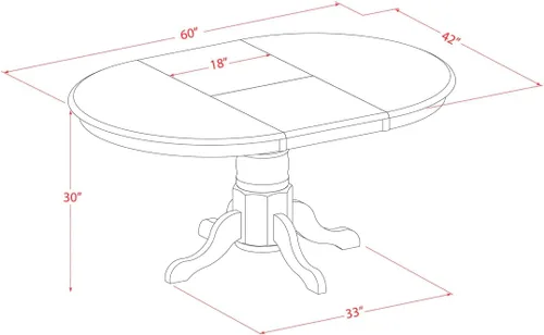 Vista 7 de East West Furniture AVIP5-BMK-W - Juego de mesa y sillas de cocina de 5 piezas, incluye una mesa de comedor ovalada con hoja de mariposa y 4 sillas