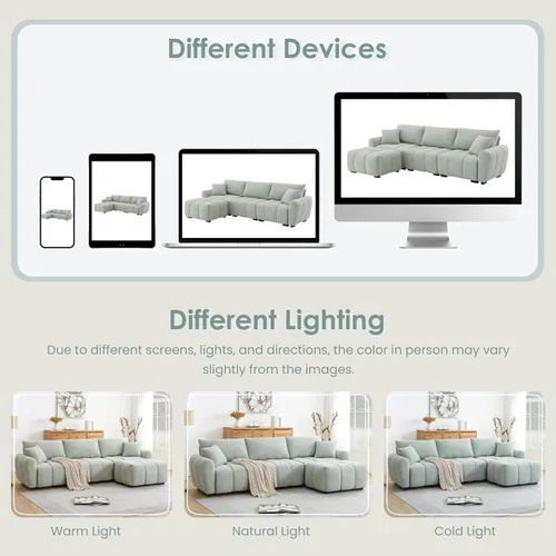 Vista 7 de [VIDEO] 110" Modular Sectional Sofa, L Shape with Extra-large Seat, Pull-l