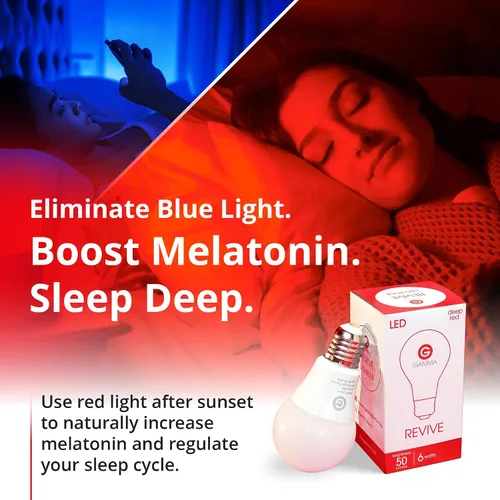 Vista 3 de Revive - Bombilla roja de 670 nm por Gamma - Terapia del sueño - Melatonina que promueve la ayuda natural del sueño