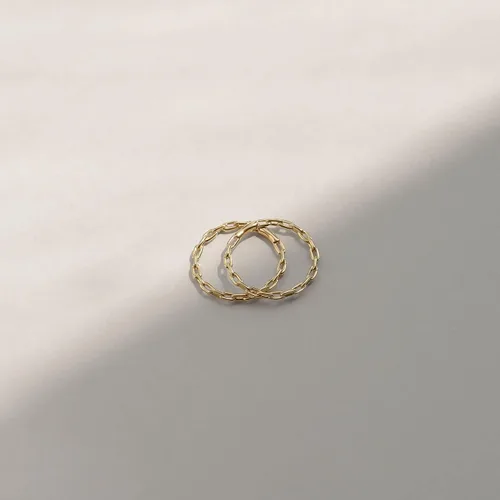 Vista 4 de Gelin Anillo de cadena Mariner de oro macizo de 10 quilates para mujer