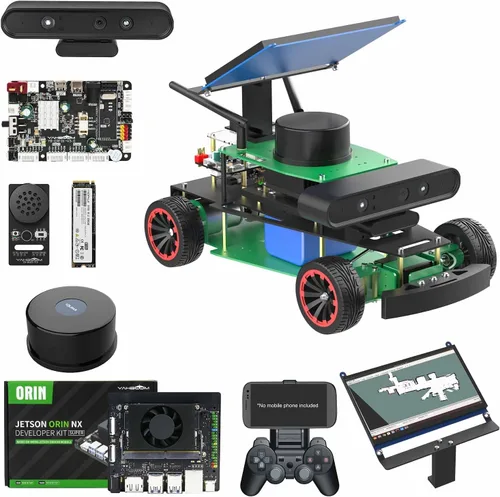 Vista 22 de Yahboom ROS2 Python Programación Robot Car con Jetson Nano Robot AI Voice Module, pantalla de 7 pulgadas, compatible con navegación SLAM Mapping Ult
