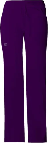Vista 16 de Cherokee Pantalones quirúrgicos para mujer, tiro bajo, pierna acampanada, cordón ajustable con 6 bolsillos, 24001 Peltre