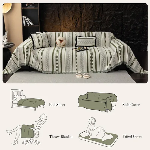 Vista 26 de Funda para sofá, funda lavable para sofá para perros, fundas de felpilla para sofá para protector, aptas para mascotas (71"x 71"/Verde/1 unidad)