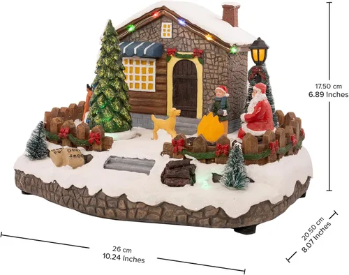 Vista 4 de Pueblo Navideño Animado de Santa en Fuga Accesorios de Casa Navideña Colección Figuritas para Decoraciones y Regalo Movimiento y Sonido