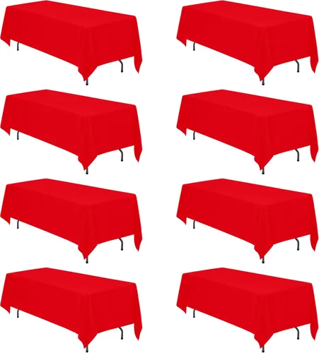 Vista 114 de BRILLMAX - Manteles para mesa rectangular de 6 pies, tela de lino de poliéster, lavable, para boda, recepción, banquete, fiesta de cumpleaños, 60 x