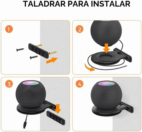 Vista 5 de AHASTYLE HomePod Mini Soporte de Pared ABS Soporte Accesorios Negro negro - 1pc