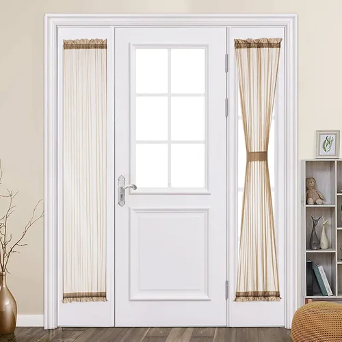 Vista 43 de MIULEE Cortinas Transparentes Laterales para Puerta Francesa con Filtrado de Luz, Tratamiento de Ventana, 2 Paneles de 25 x 40 Pulgadas con Beige