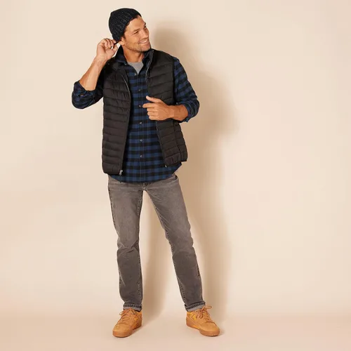 Vista 5 de Amazon Essentials Camisas de franela de manga larga para hombre, corte ajustado, a cuadros con botones