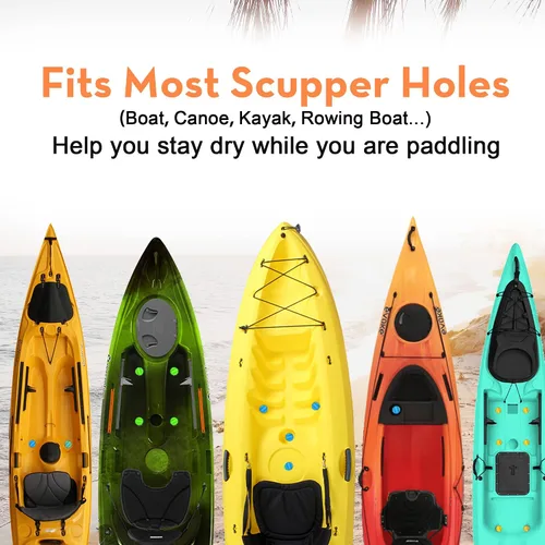 Vista 5 de 12 piezas Kayak Scupper Plug Kit TPE Scupper Tapones Agujeros de drenaje Tapón Bung con mango