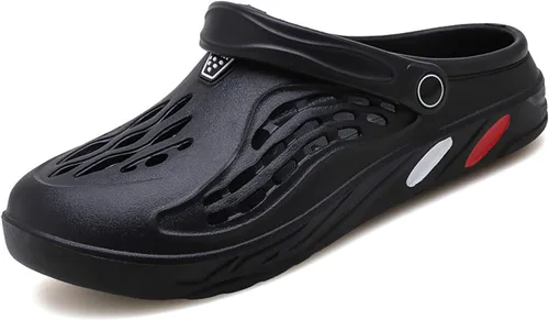 Vista 8 de CYian Zuecos clásicos para hombre y mujer, ligeros, sin cordones, pantuflas de playa, zuecos de jardín