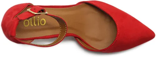 Vista 6 de Ollio - Zapatos de mujer con puntera en punta y correas de tobillo para tacón grueso H95