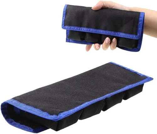 Vista 6 de Meking Soporte de batería para cámara DSLR, bolsa / estuche / bolsa (4 bolsillos) para batería AA, batería Canon LP-E6 LP-E8 LP-E10 LP-E12, batería