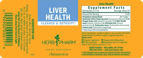 Vista 7 de Herb Pharm Liver Health Fórmula herbaria para el hígado y la vesícula biliar - 1 onza