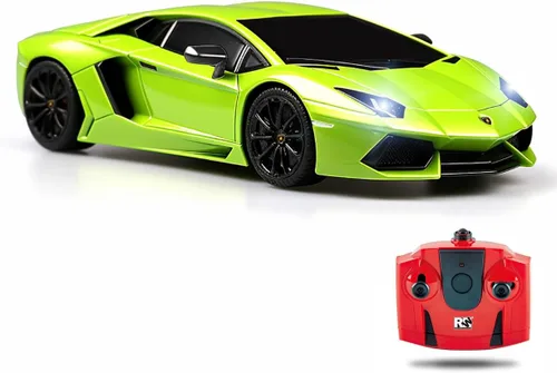 Vista 5 de QUN FENG RC Automóvil de control remoto con diseño 1:18 Lamborghini Aventador, eléctrico y deportivo, para carreras, modelo con licencia, para niños
