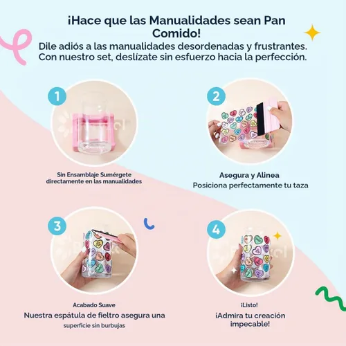 Vista 4 de Cuna de silicona para tazas, cuna para vasos con espátula de fieltro, uso para aplicar calcomanías UV DTF / calcomanías de vinilo para vasos