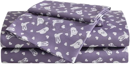 Vista 28 de Betsey Johnson - Juego de sábanas de tamaño individual, ropa de cama de microfibra con estampado Nerdy Teddies con sábana bajera de bolsillo
