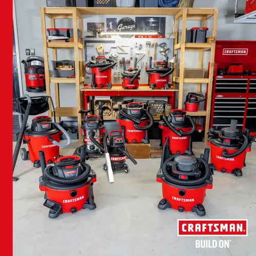 Vista 10 de CRAFTSMAN CMXEVBE18595 - Aspiradora húmeda y seca de 16 galones, 6.5 HP de potencia máxima, aspiradora de taller resistente húmeda y seca