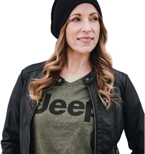 Vista 2 de Jeep Camiseta de algodón con cuello en V para mujer Camiseta elegante para niña