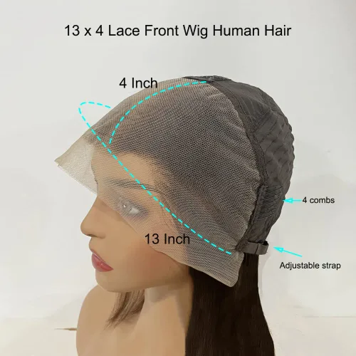 Vista 3 de Jessicahair Pelucas de cabello humano ondulado con encaje frontal transparente HD de 13 x 4, sin pegamento, para mujeres negras, prearrancadas