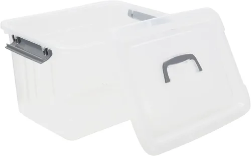 Vista 5 de Contenedor de plástico con tapa, caja de 12 cuartos de galón, juego de 1