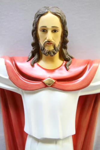 Vista 2 de Vittoria Collection Estatua de pared colgante de 26 pulgadas, Bendición resucitada, resurrección de Jesucristo, escultura italiana, hecha en Italia