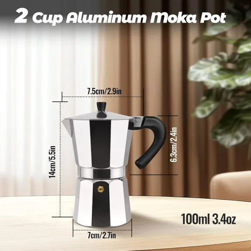 Vista 135 de Cafetera clásica de aluminio para 3 tazas Azul