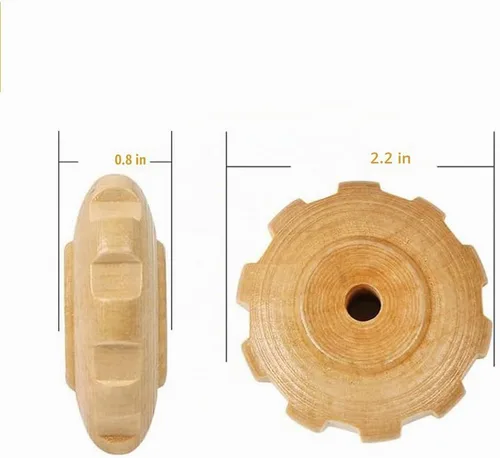 Vista 4 de Herramientas de rodillo de masaje de terapia de madera curvada, drenaje linfático, masaje de celulitis, rodillo muscular de madera para cintura